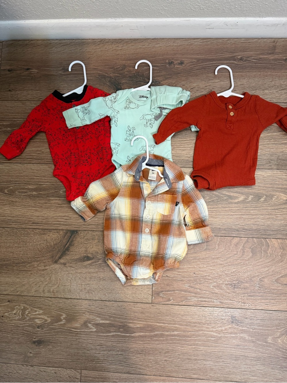 Disney Mint Green One-Piece Bodysuit with Fall Plaid & Rust Options